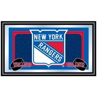 Trademark NHL New York Rangers Logo 15 in. x 26 in. Black Wood Framed Mirror NHL1525 NYR