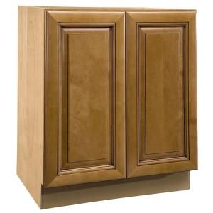 Home Decorators Collection Assembled 30x34.5x24 in. Base Cabinet with Double Full Height Doors in Lewiston Toffee Glaze B30FH LTG