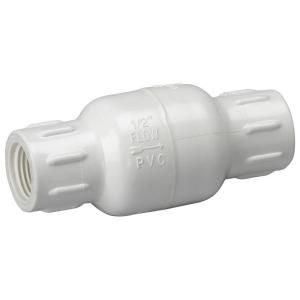 1/2 in. PVC Sch. 40 FPT x FPT IPS In Line Check Valve VCKP40B3B