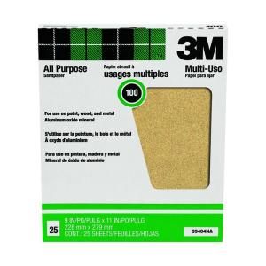 Pro Pak 9 in. x 11 in. 100 Grit Sandpaper (25 Pack) 99404