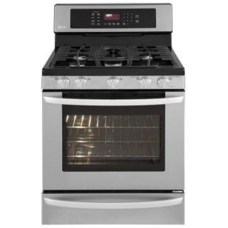 LG Electronics 5.4 cu. ft. Gas Range with Self Cleaning Convection Oven in Stainless Steel LRG3095ST