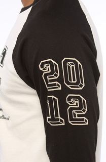 Crooks and Castles The Collegiate Raglan in White and Black