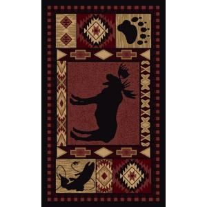 Balta US Northern Territory Red and Moose Bear 2 ft. x 3 ft. 5 in. Accent Rug 9166591060105