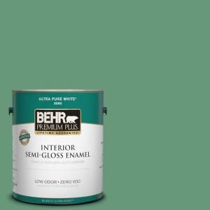 BEHR Premium Plus 1 gal. #470D 5 Herbal Zero VOC Semi Gloss Enamel Interior Paint 330001
