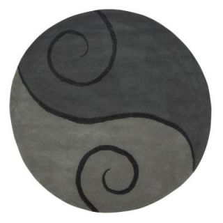 Home Decorators Collection Swirl Grey 5 ft. 9 in. Round Area Rug 0257250210