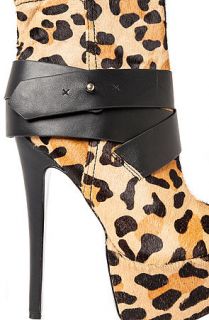 London Trash Shoe Monsta Bootie in Leopard and Black