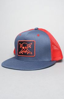 Fourstar Clothing The Pirate Mesh Snapback Hat in Navy Red