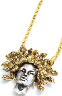Han Cholo Necklace Medusa Pendant in Silver & Gold