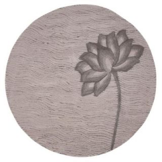 Home Decorators Collection Blooms Grey and Grey 5 ft. 9 in. Round Area Rug 0259840270