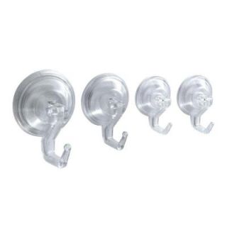 interDesign Power Lock Suction 4 Hook Combo Pack in Clear 18128CX