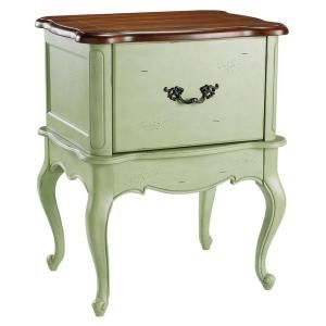 Home Decorators Collection Provence 1 Drawer Lateral Green File Cabinet with Chestnut Top 0505300610