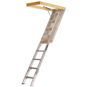 Louisville Ladder Elite 79 ft.   10 ft. 22.5 in x 54 in. Aluminum Attic Ladder with 350 lb. Maximum Load Capacity AA229GS