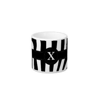 Zebra stripes monogram initial X custom, gift Espresso Cup