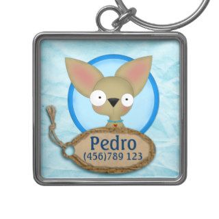 Cute Chihuahua Dog ID Tag Keychains