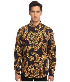 Versace Jeans L/S Printed Button Up Mens Long Sleeve Button Up (Black)
