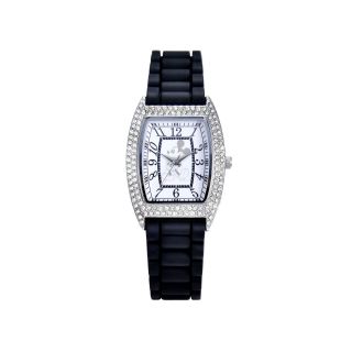 Disney Mickey Mouse Crystal Accent Black Strap Watch, Womens