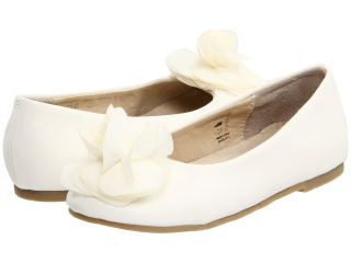 Pazitos Silk Rose BF PU Girls Shoes (White)
