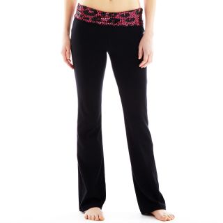 Sequin Print Yoga Pants, Black/Pink, Womens