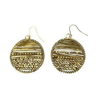 MIXIT Gold Tone Wire & Bead Earrings, Yellow