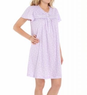 Aria 8014859 Aqua Ditsy Cap Sleeve Short Nightgown