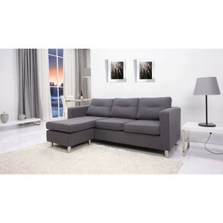 Detroit Dark Grey Convertible Sectional Sofa And Ottoman