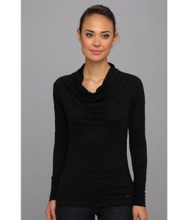 Smartwool L/S Draped Burnout Tee Womens Long Sleeve Pullover (Black)
