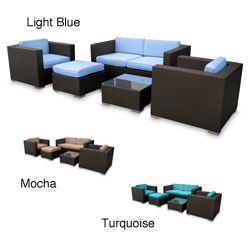 Malibu Collection 5 piece Wicker Outdoor Sectional Set