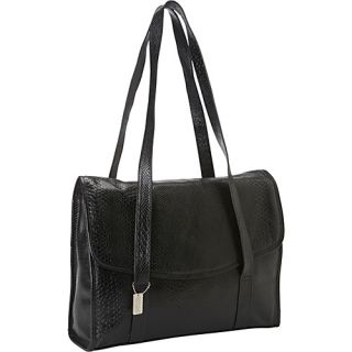 Belize Computer Handbag Black Crocodile   ClaireChase Ladies Busine