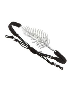 Silver Feather Drawstring Bracelet