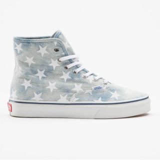 Washed Denim Authentic Hi Womens Shoes Blue/Stars In Sizes 8, 10, 6, 7.5,