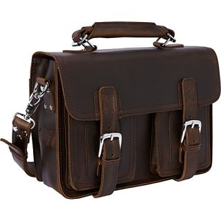 14 Leather Laptop Briefcase Coffee Brown   Vagabond Traveler