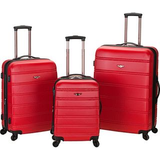 3 Piece Carnival Hardside Spinner Set Red   Rockland Luggage Ha