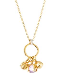 Bonbon 18 Karat Gold Amethyst & Diamond Charm Necklace
