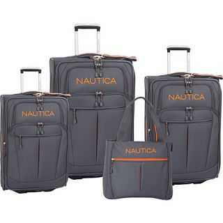 Helmsman 4 Piece Luggage Set Grey/Orange   Nautica Luggage Sets