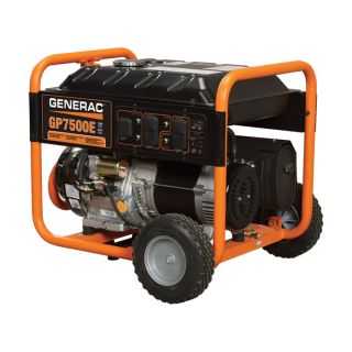 Generac GP7500E Portable Generator   9375 Surge Watts, 7500 Rated Watts,