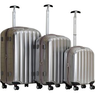 Casta 3Pc hardside Luggage Set Silver   CalPak Luggage Sets