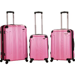 Sonic 3 Piece Hardside Spinner Set Pink   Rockland Luggage Lugg