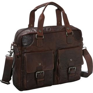 Spikes & Sparrow Collection Single Gusset Top Zip Briefcase Brown  