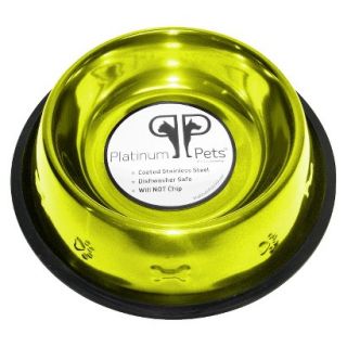 Platinum Pets Stainless Steel Embossed Non Tip Dog Bowl   Corona Lime (7 Cup)