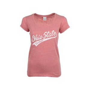 Ohio State Buckeyes J America NCAA Womens Cllege Script Slub T Shirt