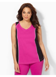 Catherines Plus Size Colorblock Tank   Womens Size 1X, Magenta