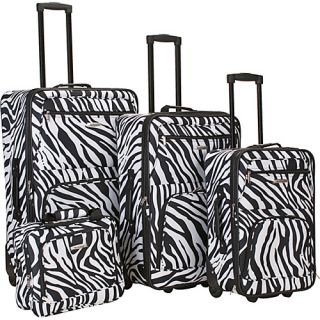 4 Piece Expandable Luggage Set   Zebra