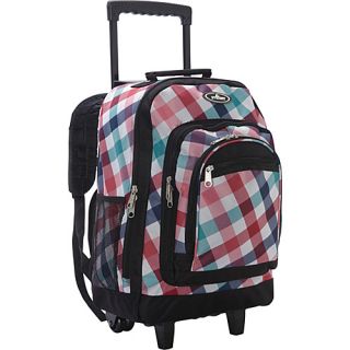 Patterned Wheeled Backpack Red Blue Diamond   Everest Wheeled Backpacks