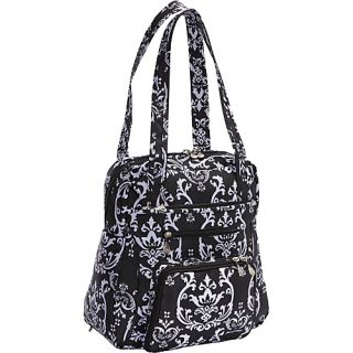 Damask Soft Gym Tote Black Pink   Jenni Chan Luggage Totes and Satche