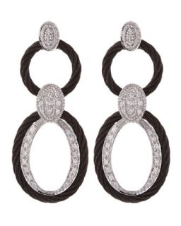Diamond Black Cable Earrings