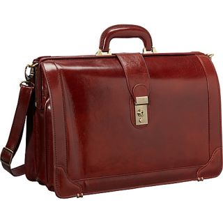 Luxurious Italian Leather 17 Laptop Briefcase Brown   Manc
