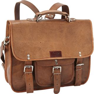 Three in One Backpack/Brief/Messenger Brown   Sharo Leather B