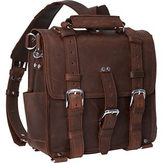 13 Tall Leather Laptop Backpack Brief Coffee Brown   Vagabond
