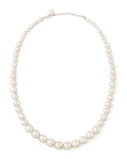 Graduated White Pearl Necklace, 8 12mm   Majorica