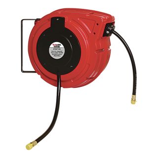 Reelworks Heavy Duty Spring Driven Air Hose Reel   With 3/8 Inch x 50ft. Hose